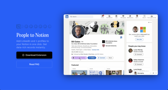 Peopletonotion LinkedIn Chrome extension